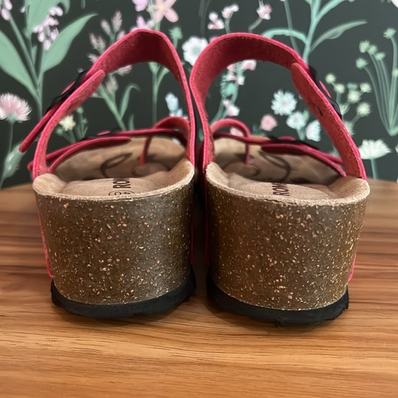 Romika women’s wedge cork leather sandals size 40 pink - Picture 3 of 10